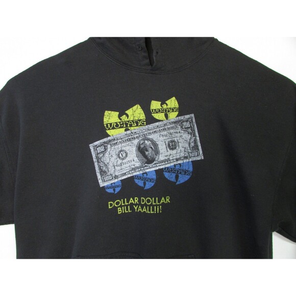 Wu Tang Clan Hoodie Mens Med/Large CREAM Dollar Bill Hip Hop Rap Pullover - Picture 3 of 15
